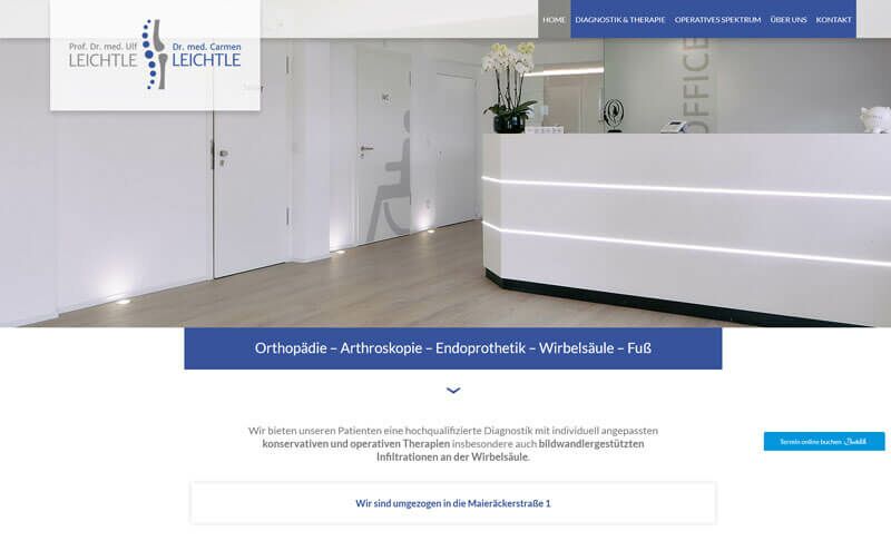 Webdesign Orthopädie Leichtle in Rottenburg