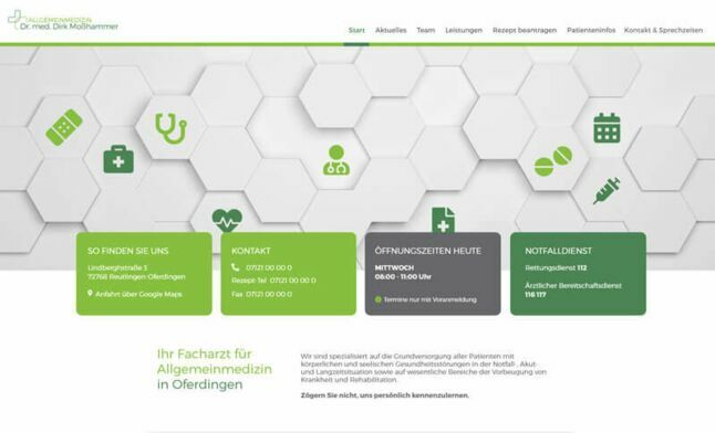Webdesign Hausarztpraxis Ofterdingen Dr. Moßhammer